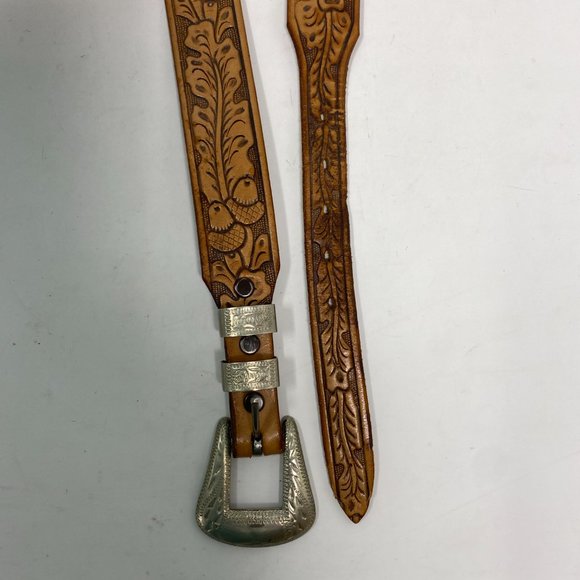 Justin Womens Ladies Top Grain Cowhide Brown Leather Belt 343A - Picture 4 of 15